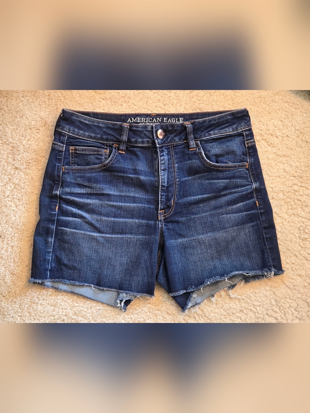 American Eagle Outfitters Dark Blue Denim Cutoff Shorts